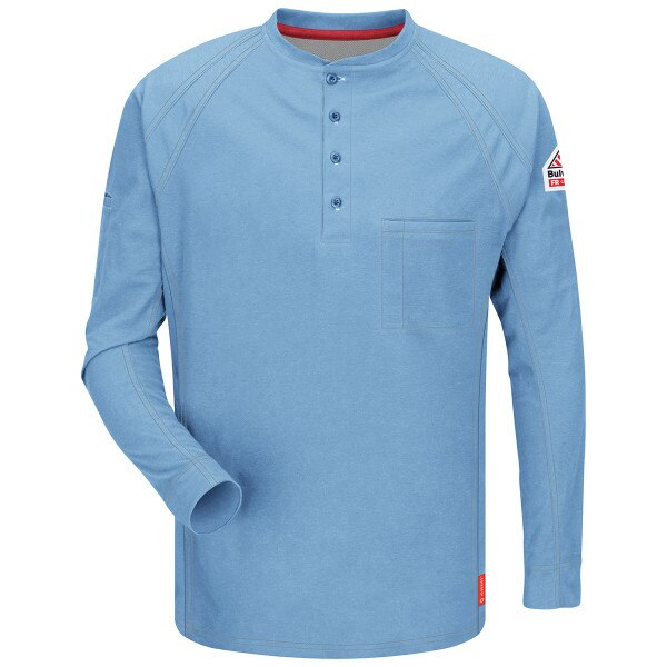 iQ Flame Resistant Long Sleeve Henley Shirt in Blue